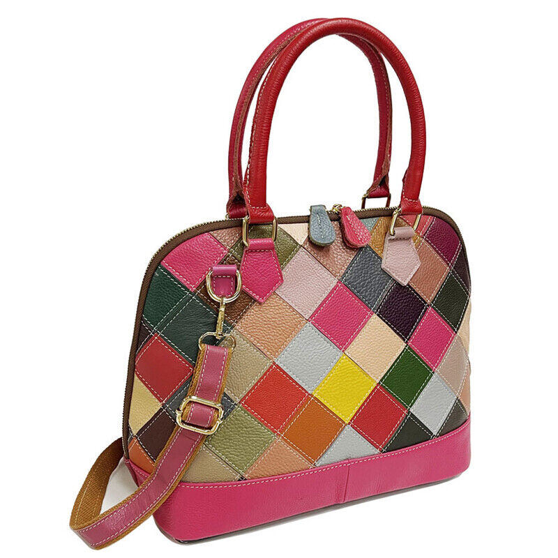 100% Genuine Leather Colorful Women's Elegant Handbag Evening Party Shoulder Bag