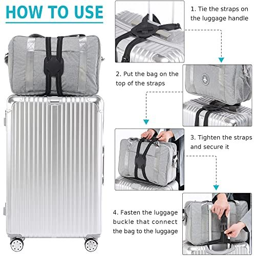 Travelkin Luggage Straps Bag Bungees add a Bag, One size, BLACK-2 PACK