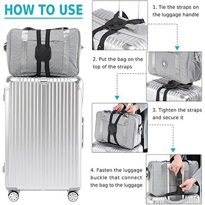 Travelkin Luggage Straps Bag Bungees add a Bag, One size, BLACK-2 PACK