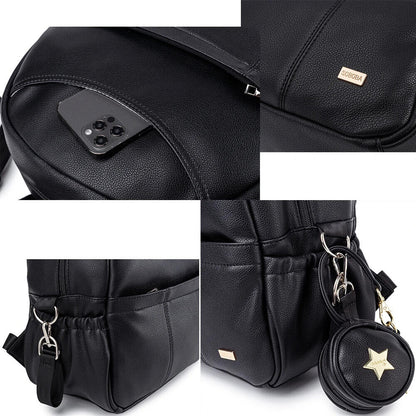Black Diaper Backpack for Baby Pockets Diaper Bag Mother Travel Stroller Bag