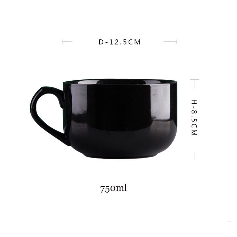 Coffee Mugs Large Capacity 700ml Ceramic Breakfast Oatmeal Milk Tea Cup Handgrip
