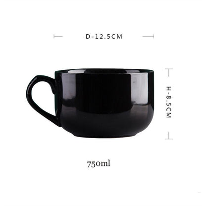 Coffee Mugs Large Capacity 700ml Ceramic Breakfast Oatmeal Milk Tea Cup Handgrip