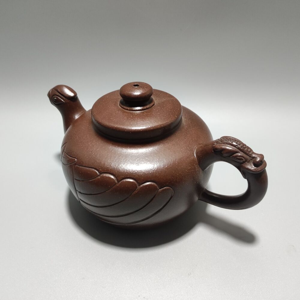 Vintage Chinese Yixing Purple Clay Teapot Zisha Ceremony Carving Collectible Art