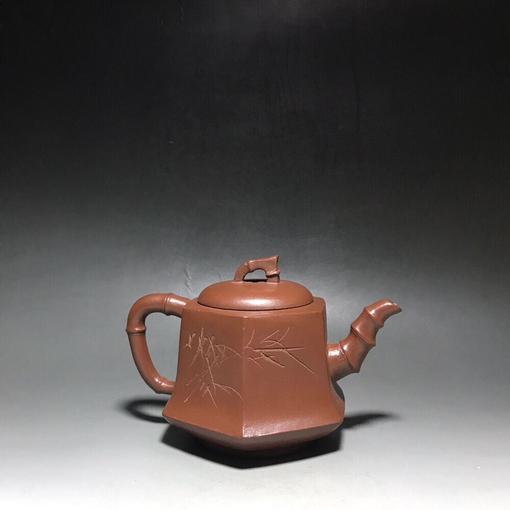 Chinese Yixing Zisha Clay Handmade Exquisite Teapot（六方竹韵 底款：如图）