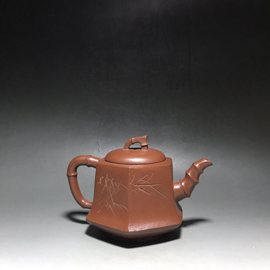 Chinese Yixing Zisha Clay Handmade Exquisite Teapot（六方竹韵 底款：如图）