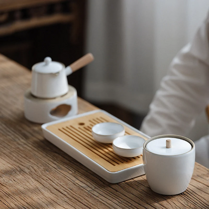 White Ceramic Tea Canisters Chinese Loose Tea Storage for Tea