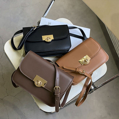 Women Bag Lock Ladies Shoulder Bag Messenger Bag PU Small Square Bag for Women