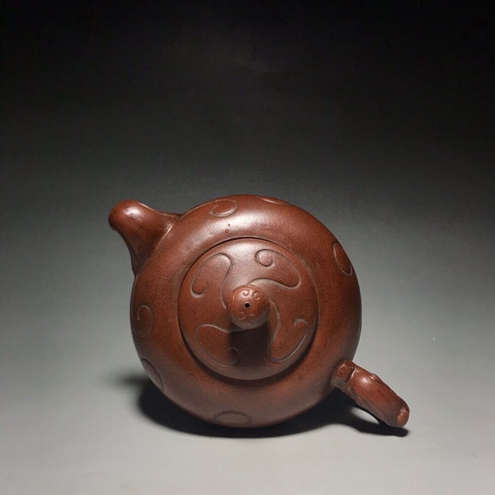 vintage chinese yixing purple clay teapot zisha ceremony carving Collectible art