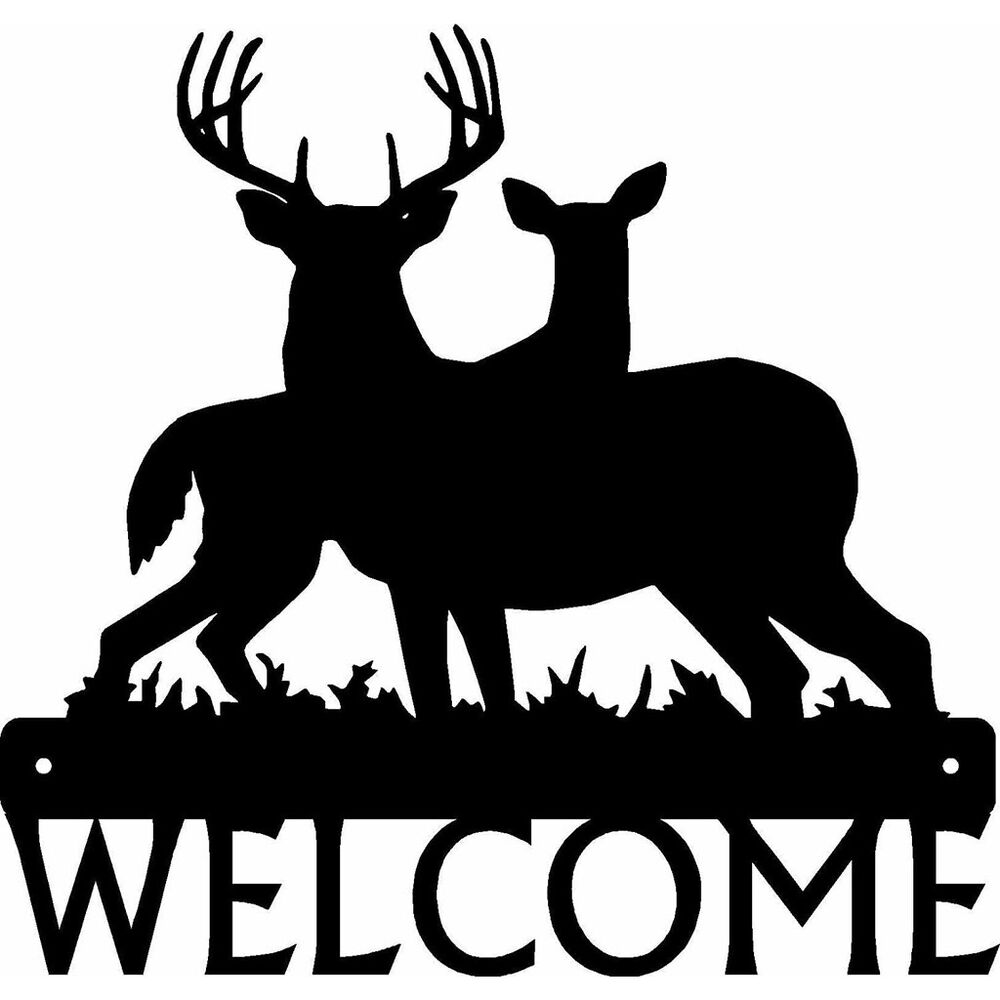 Deer Buck Artwork Shape Wall Stickers Family Shape Welcome Sign Artwork