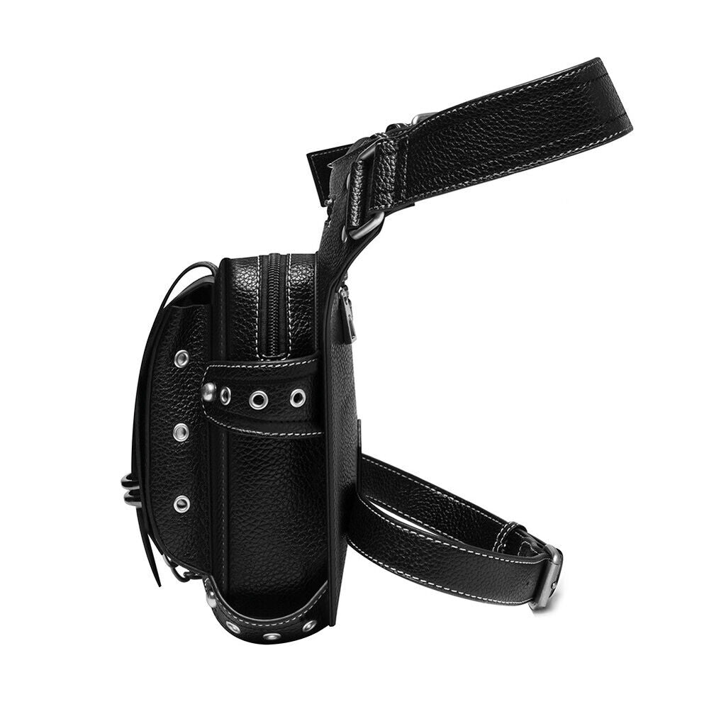 Lady's Leather Leg Drop Belt Bag Punk Rock Motorcycle Thigh Hip Waist Fanny Pack