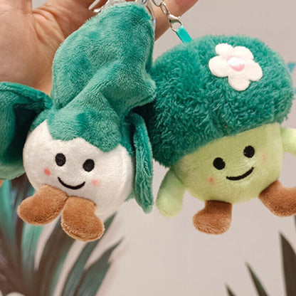 Farm Vegetable Doll Keychain Cabbage Green Onion Cauliflower Corn Plush Pendant