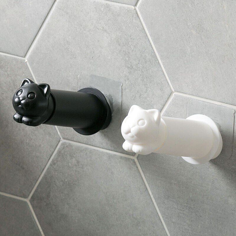 Toilet Paper Holder PP Cat Kitten Wall Hanging Tissue Roll Towel Hanger 16x5.5cm