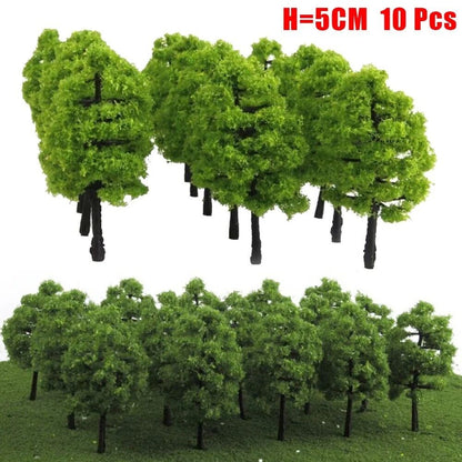 Model Trees 10Pcs HO OO Scale Train Railroad Layout Diorama Wargame Park Scenery
