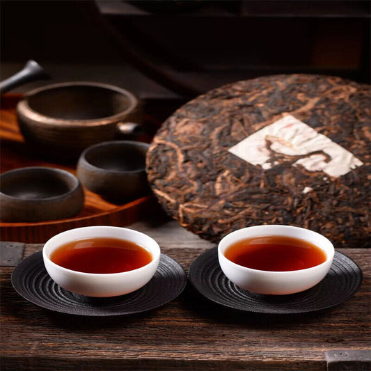 Pu-erh Tea Ripe Cake Black Tea Gold Award Yunnan MengHai Arbor Tree Pu'er 357g