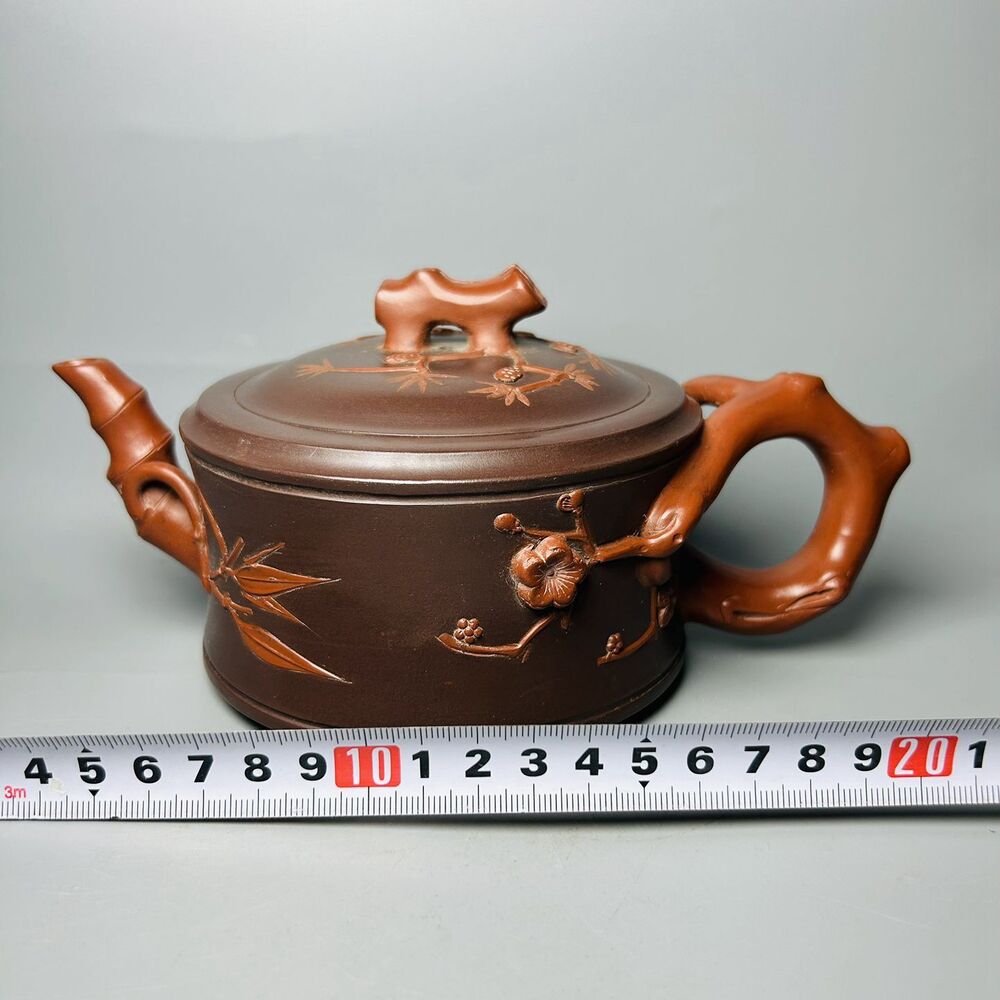 Chinese Yixing Purple Clay Teapot Zisha Ceramic Pine Bamboo Plum Blossom Teaware