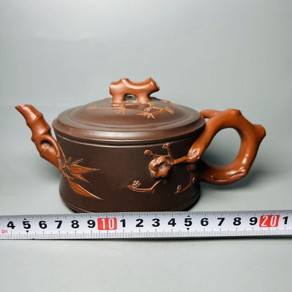 Chinese Yixing Purple Clay Teapot Zisha Ceramic Pine Bamboo Plum Blossom Teaware