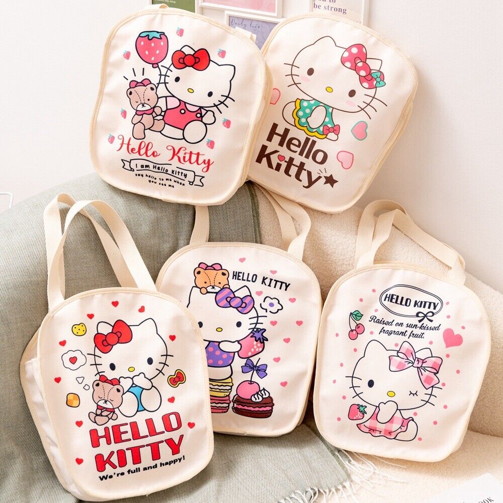 Cute Women Girl Hello Kitty Handbag Canvas Shoulder Bag Tote Storage