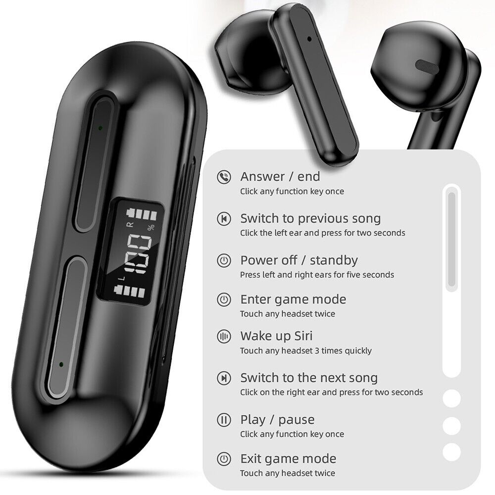 2023 Bluetooth Earbud Headset TWS 5.2 Wireless Earphone Waterproof for All Phone