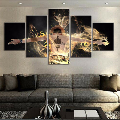 Anime One Piece Character Poster Canvas Prints Painting Wall Art Home Decor 5PCS