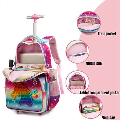 Children 3pcs Schoolbag set Wheels School Bag bag School Backpack Set backpack