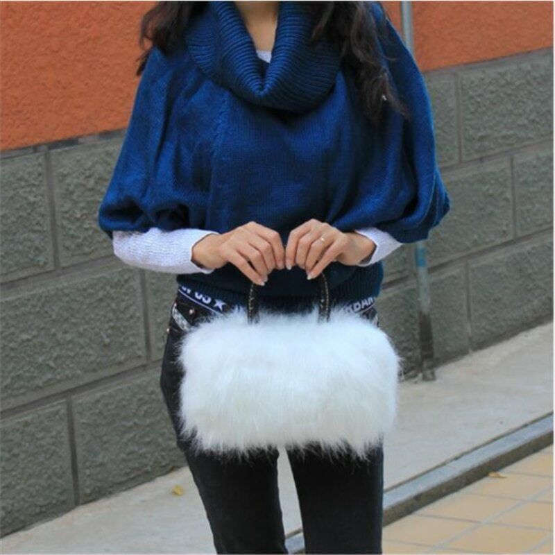 Pretty Cute Faux Rabbit Fur Handbag Shoulder Messenger Bag Fashion Long FurGrass