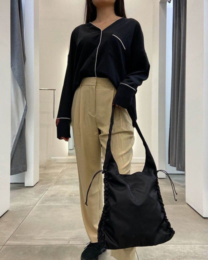 Nylon Totes Shoulder Bags Women Drawstring Lady Bag Female Handbag