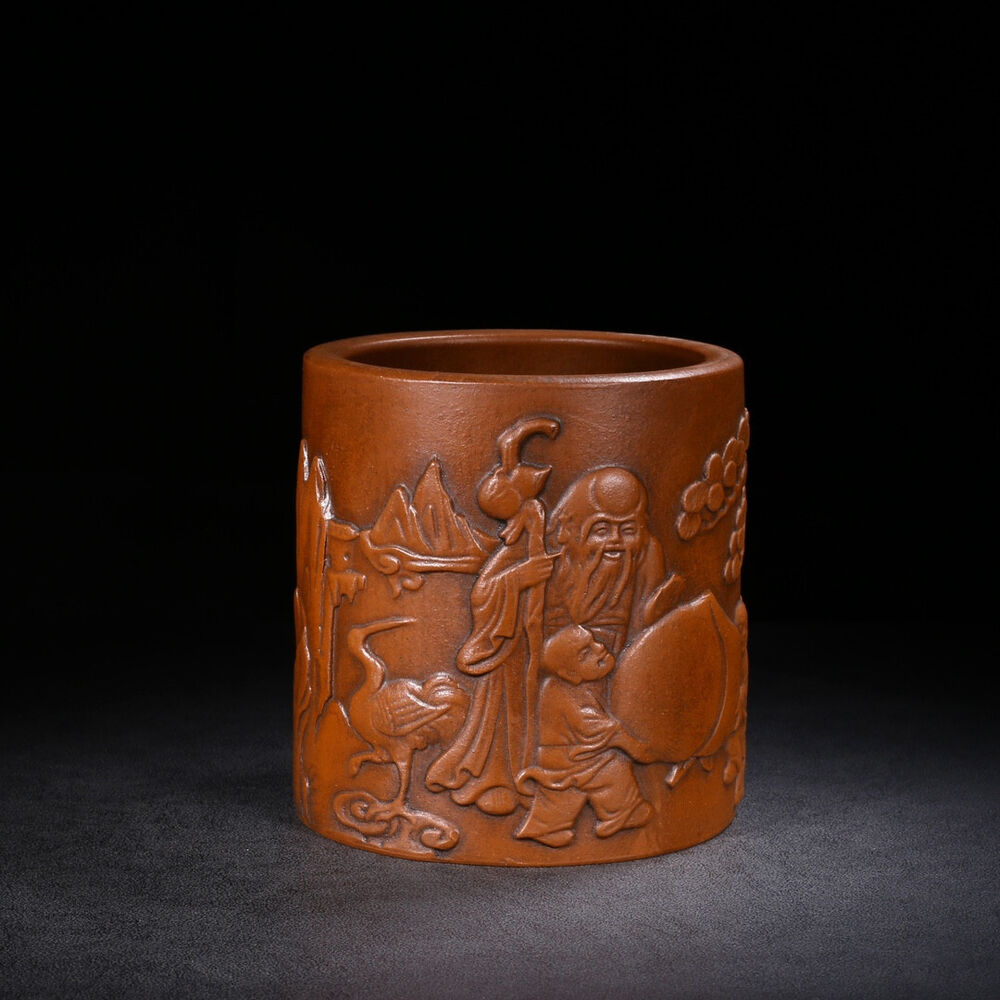 Chinese Yixing Zisha Clay Handmade Exquisite Penholder （笔筒 底款：杨季初）
