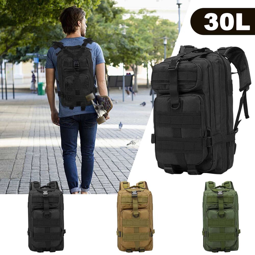 30L Military Tactical Backpack Large Army 3 Day Assault Pack Molle Bag Rucksack