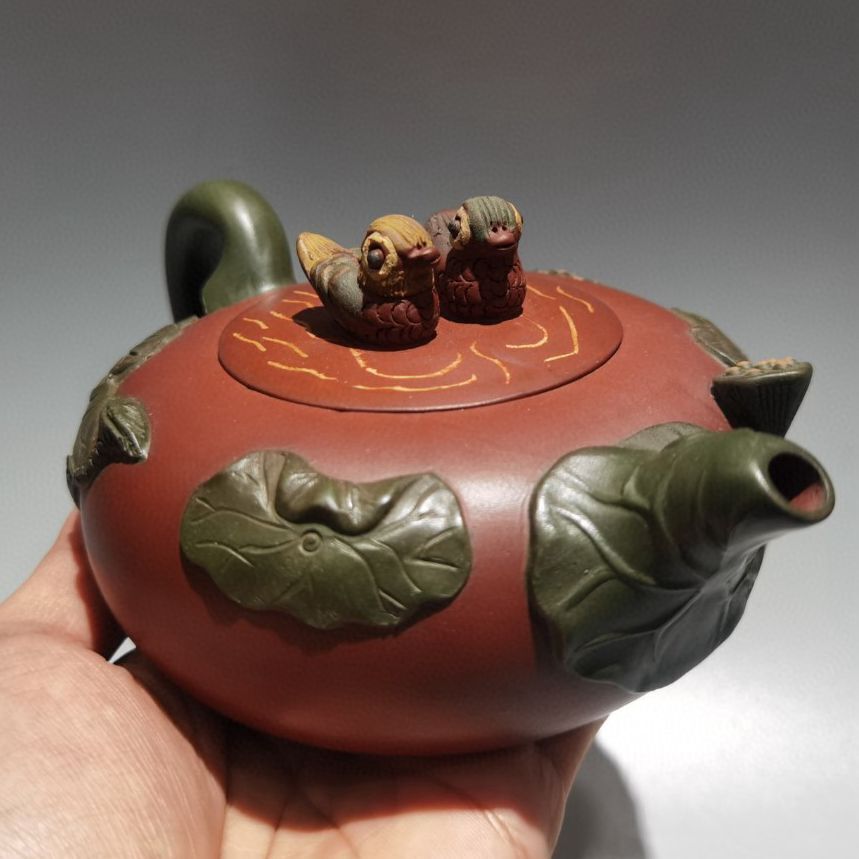 Chinese Yixing Purple Clay Teapot Tea Set Pot Zisha Ceramic Cute Decor Figurine