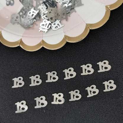 Number 18 Confetti 15g PVC Sequin Birthday Party Anniversary Event Balloon Decor