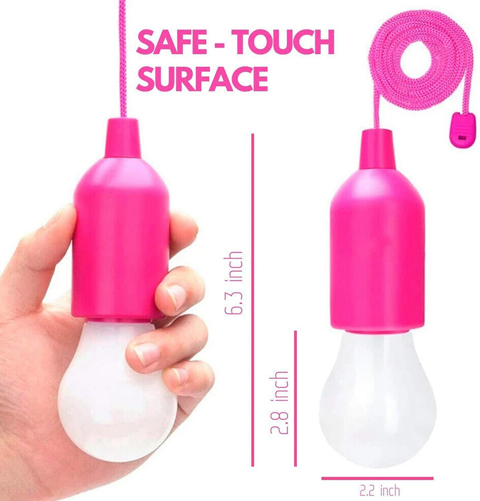 Camping Lamp Portable Battery Emergency Light LED Pull Cord BBQ Party Flashlight