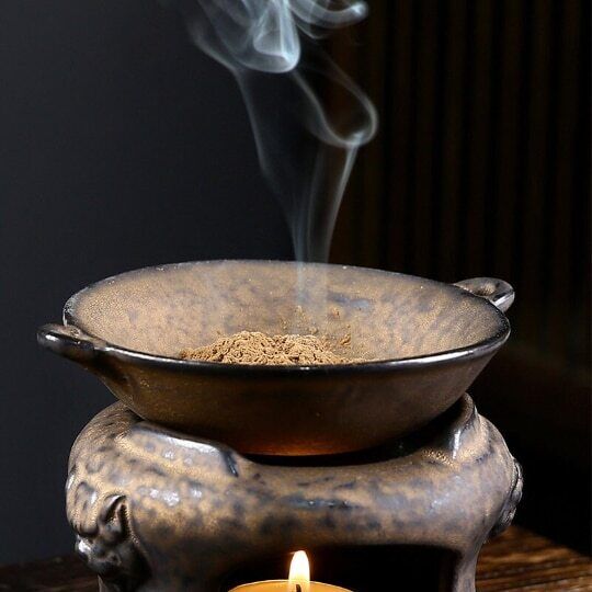 Bronze Ceramic Aromatherapy Incense Burner Indoor Candle Essential Oil Furnace