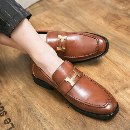Men Shoes Dress Loafers Genuine Leather Business Shoes Men Wedding Shoes