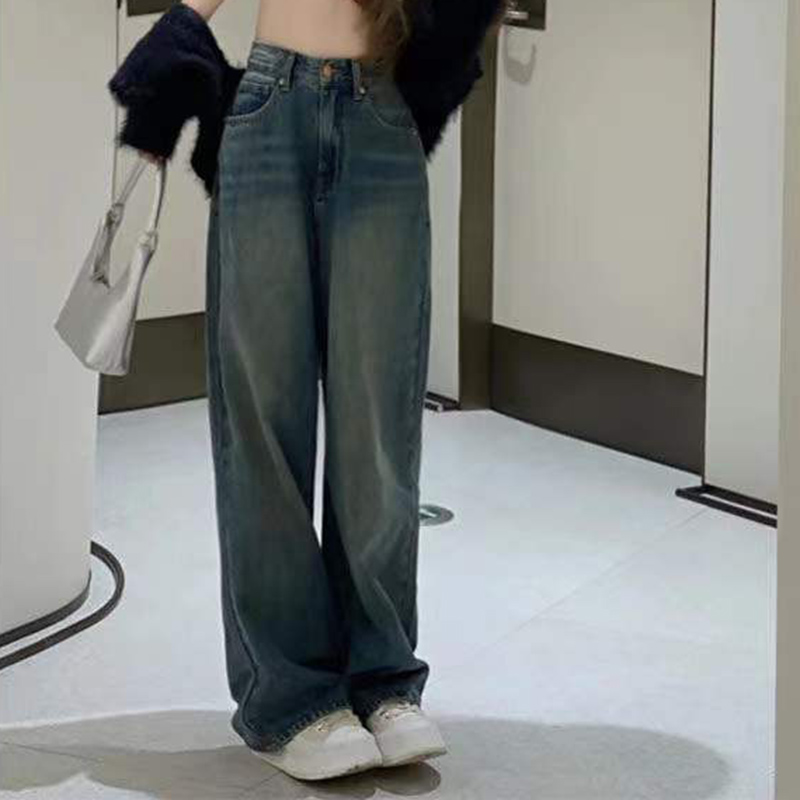 2023 Autumn High Waist Bagge Pants Woman Y2k Streetwear Loose Denim Trousers