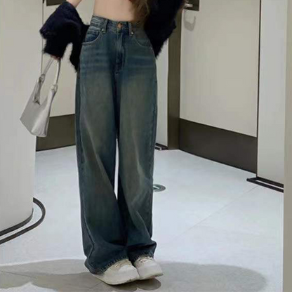 2023 Autumn High Waist Bagge Pants Woman Y2k Streetwear Loose Denim Trousers
