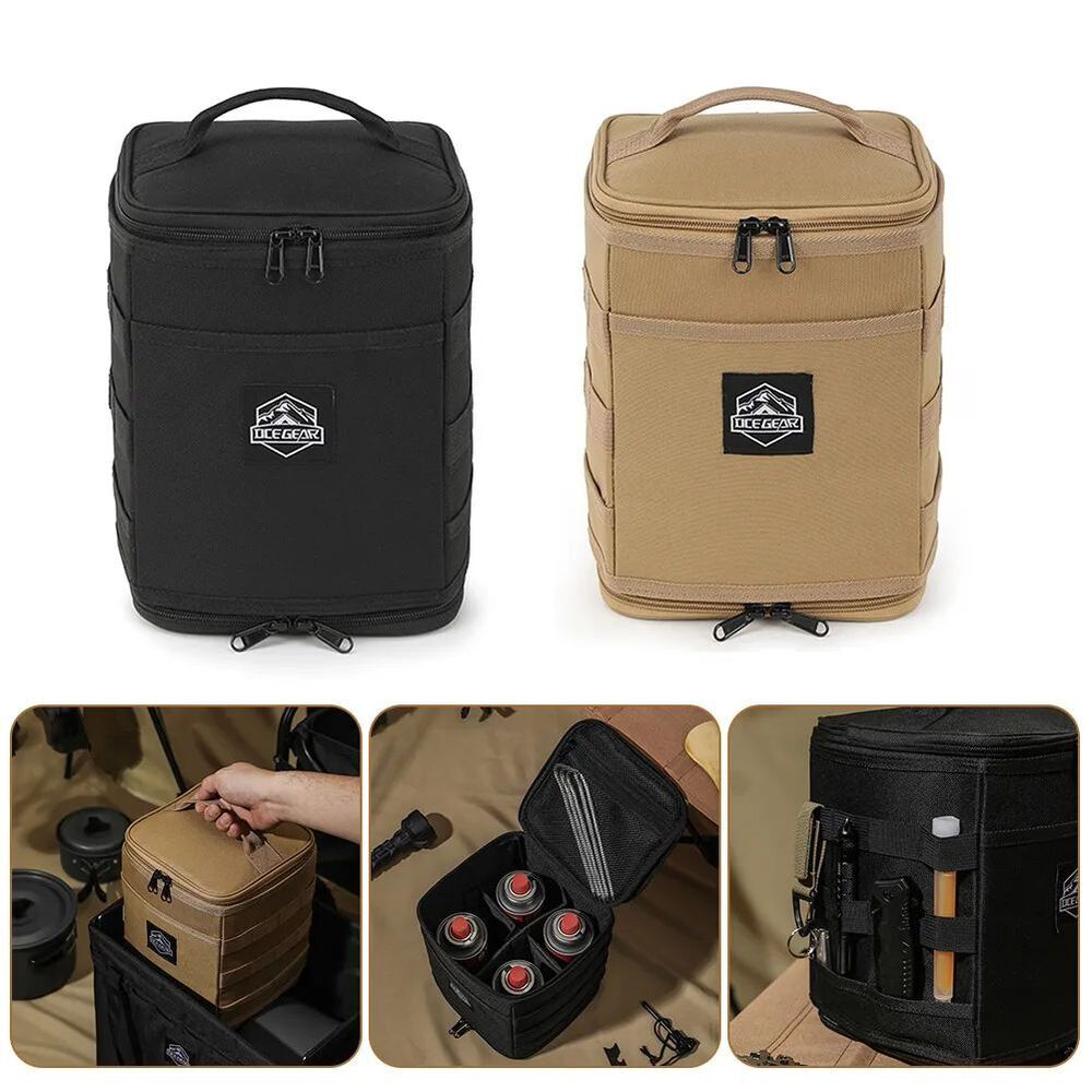 Outdoor Camping Bag Stove Canister Pot Carry Picnic Basket Foldable Tableware