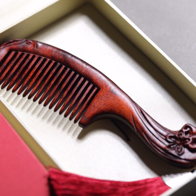 Red Sandalwood Wooden Massage Comb Retro Wooden Comb Hand Polished Wooden Crafts