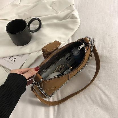 Women Shoulder Bags Matte Leather Solid Color Ladies Bag Chain Handbags