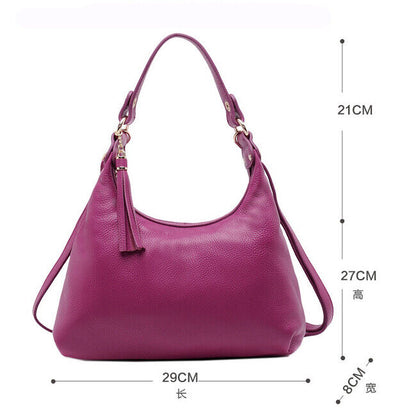 100% Genuine Leather Women's Classic Handbag Crossbody Shoulder Bag Satchel Tote