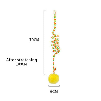Spring Cat Toy Automatic Play Hanging Cat Toys Playing Suction Cup Bell Ball NEW