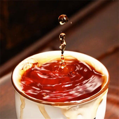 Royal Qi Zi Bing Cha Pu'er Tea Shen Ripe Black Tea Aged Cake Yunnan Menghai 357g