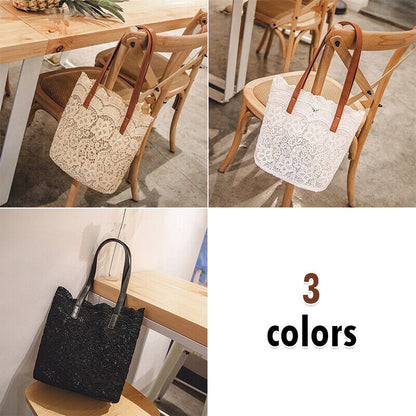 Boho Summer Lace Shoulder Bag Hand Crochet Crochet Flower Bag Woven Handbags
