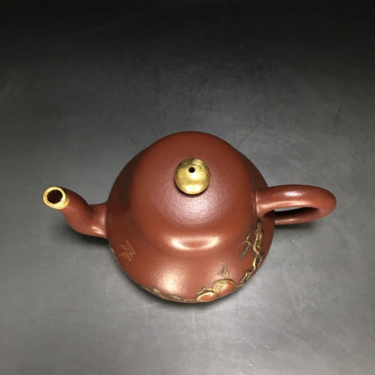 vintage chinese yixing purple clay teapot zisha ceremony carving Collectible art