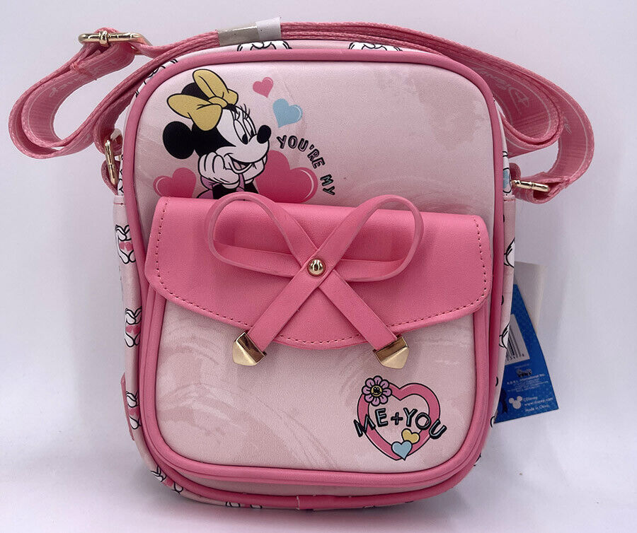 Disney 8.5" Lady Purse Crossbody Bag Mickey and Friends Pink New Gift Minnie