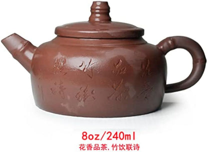 Teapot 8oz Chinese Yixing Tea Pots Genuine Zini Clay Dragon Handmade Zisha