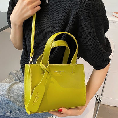 Soft Leather Crossbody Bag Women Solid Color Shoulder Purse Trendy Handbag Green