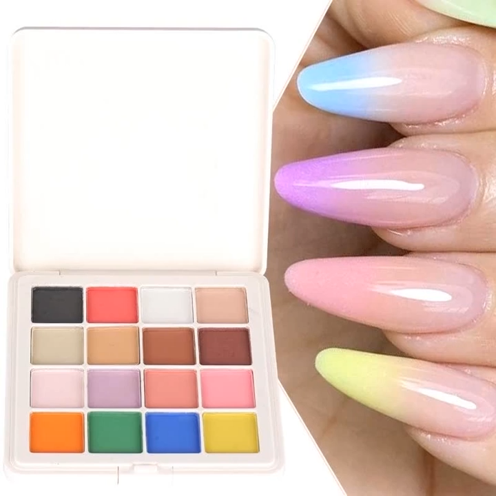 Nail Powder 16 Colors Gradient Magic Glitter Neon Chrome Rubbing Manicure Polish
