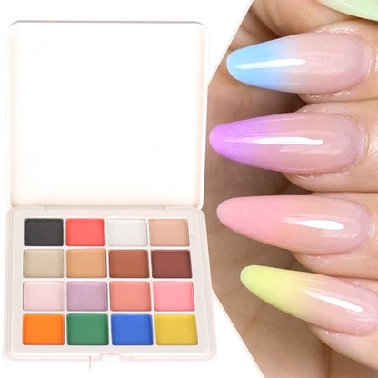 Nail Powder 16 Colors Gradient Magic Glitter Neon Chrome Rubbing Manicure Polish