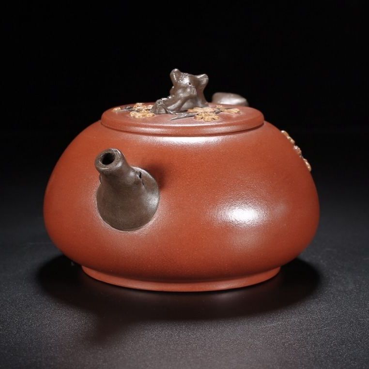 Vintage China Yixing Purple Clay Teapot Zisha Ceremony Fine Plum Blossom Teaware