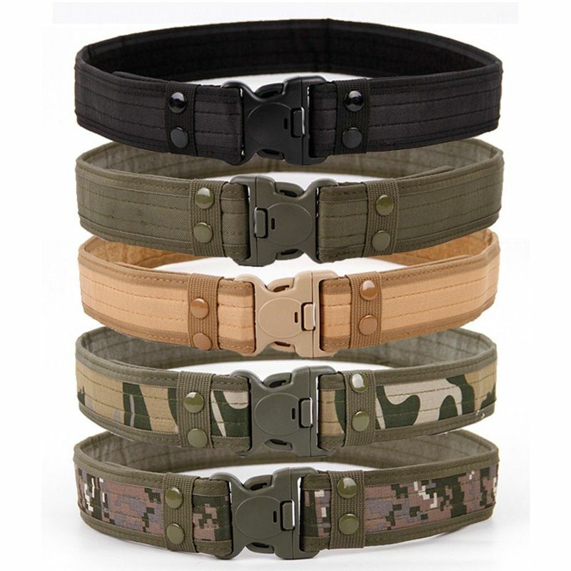 Combat Belts Army Style Quick Release Tactical Canvas Waistband Outdoor Hunting